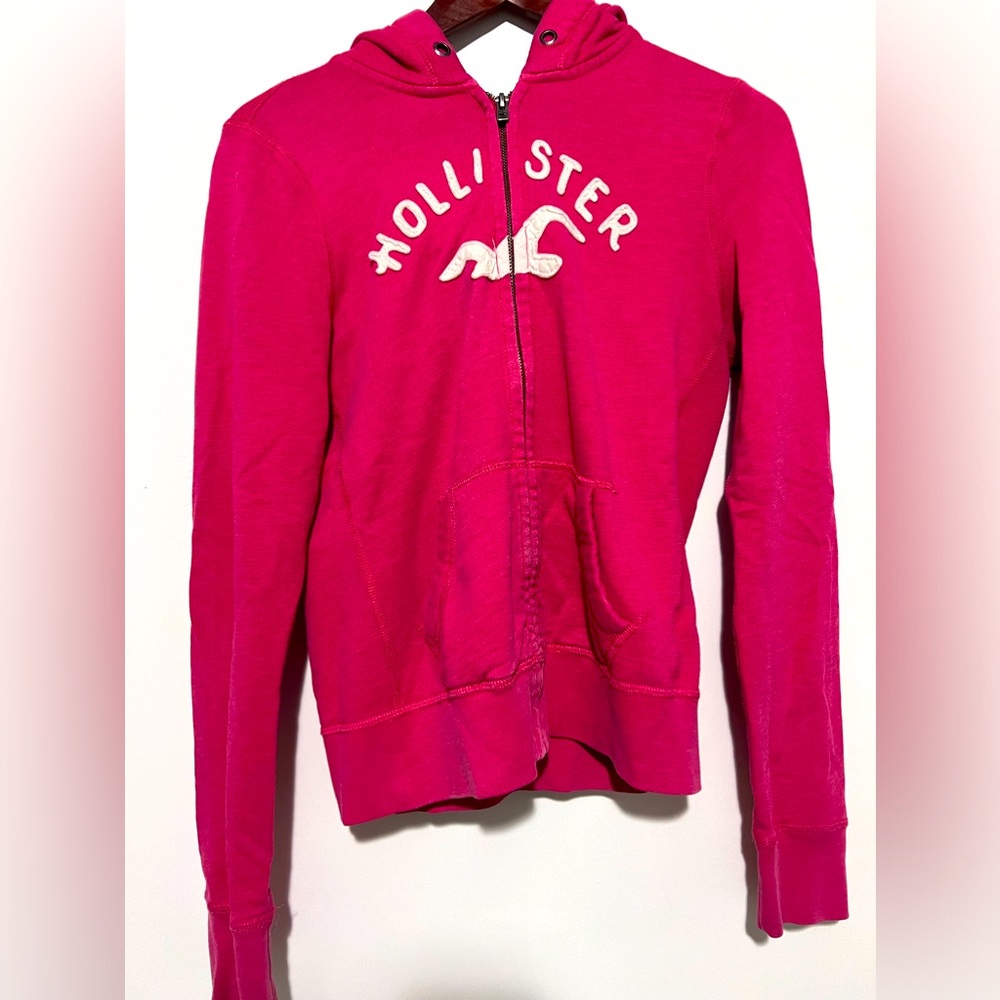 Pink Hollister Zip Up Hoodie